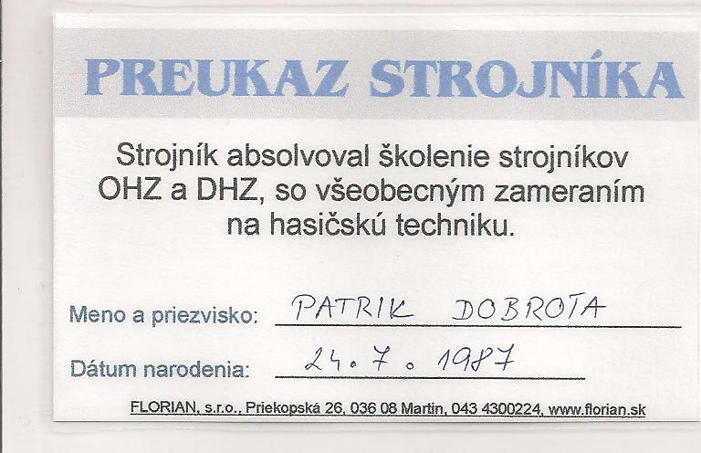Preukaz strojníka