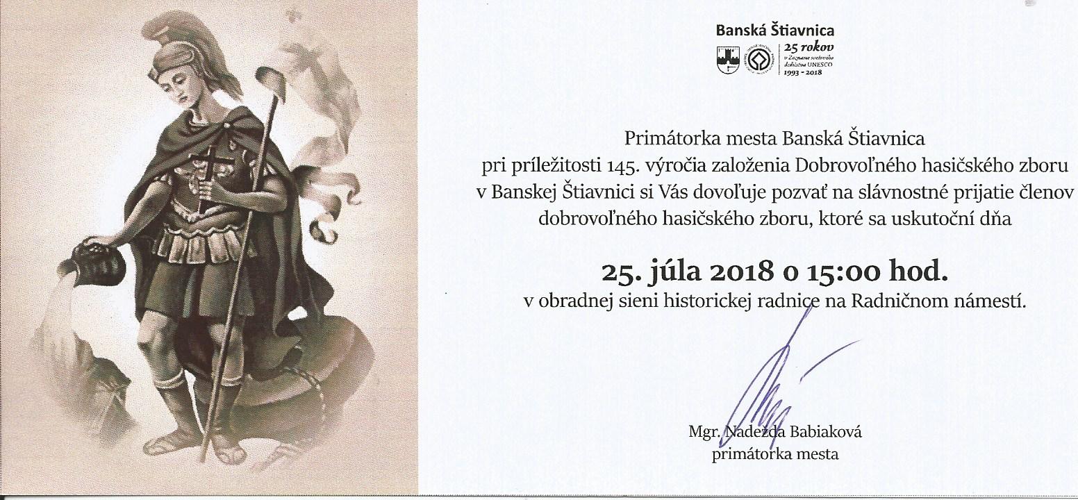 Pozvánka na 25.júla 2018 Babiaková